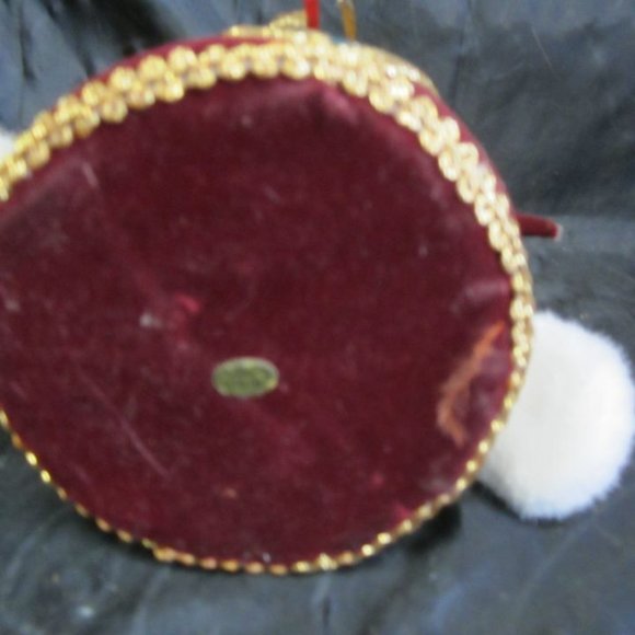 VINTAGE 80'S VELVET BURGUNDY/DK GREEN MUSICAL ANIMATED CHRISTMAS DECORATION - Picture 7 of 7
